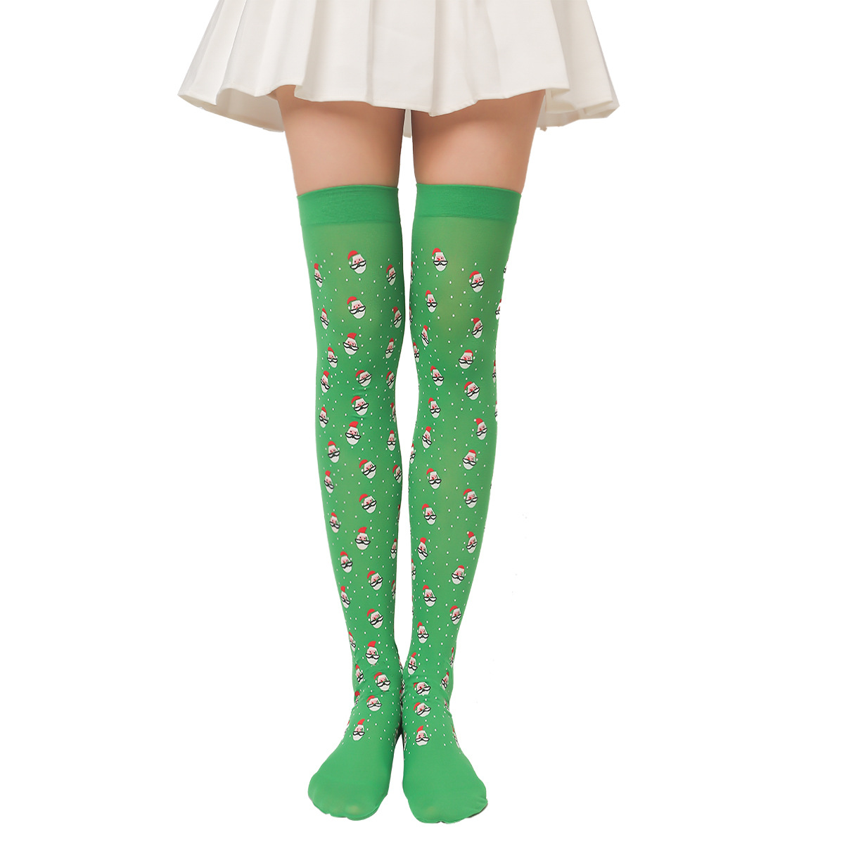 Striped Christmas Stockings Colorful Over Knee Christmas High Socks